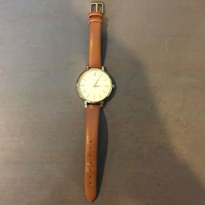 H&M brown watch gold trim